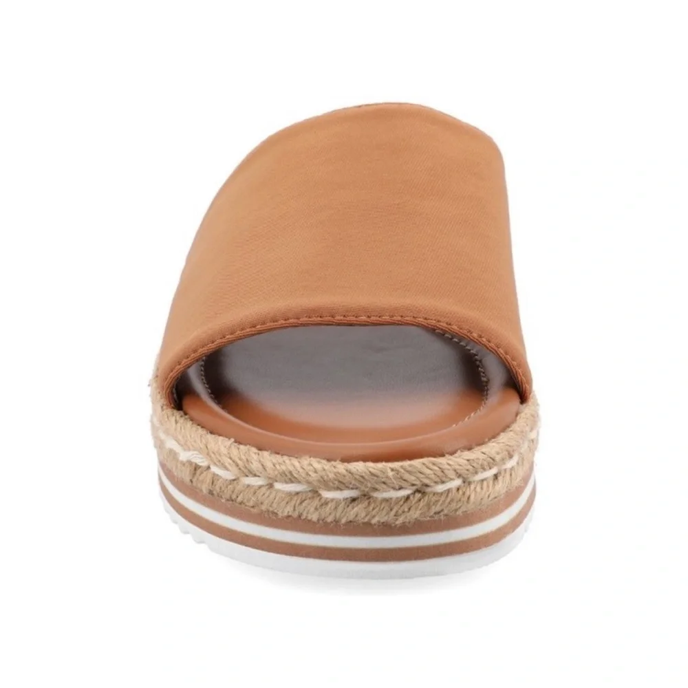 ⭐️ NWT Journee Collection Rosey Wedge Heel Platform Espadrille Sandals in Tan